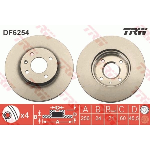 TRW Bremsscheibe DF6254