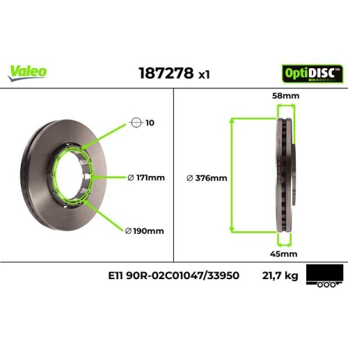 VALEO Bremsscheibe OptiDISC 187278