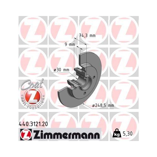ZIMMERMANN Bremsscheibe COAT Z 440.3121.20