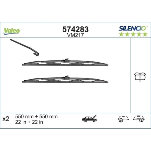 VALEO Wischblatt SILENCIO CONVENTIONAL SET 574285