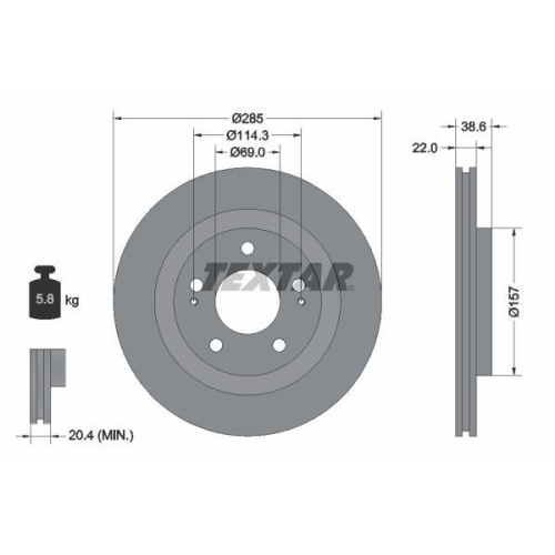 TEXTAR Bremsscheibe 92148500