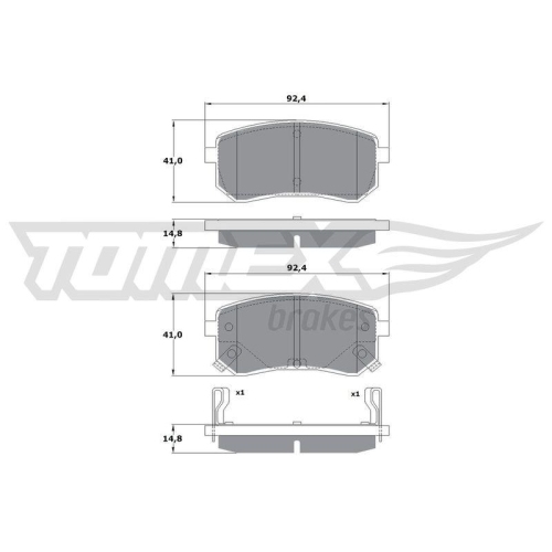 TOMEX Brakes Bremsbelagsatz, Scheibenbremse TX 15-80