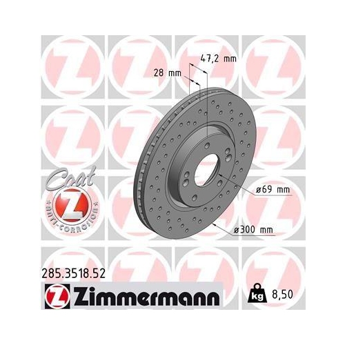 ZIMMERMANN Bremsscheibe SPORT Z 285.3518.52