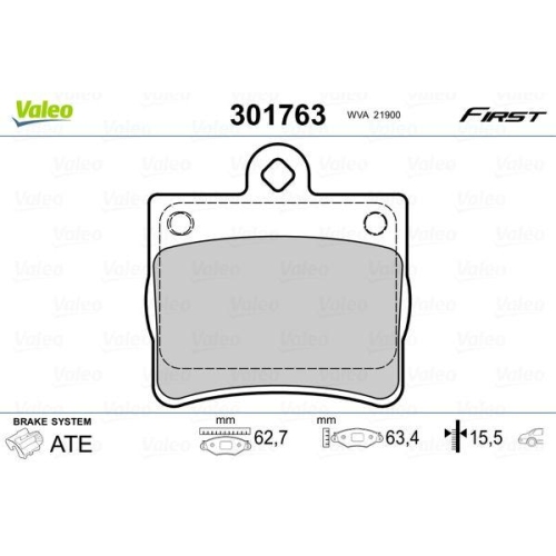 VALEO Bremsbelagsatz, Scheibenbremse FIRST 301763