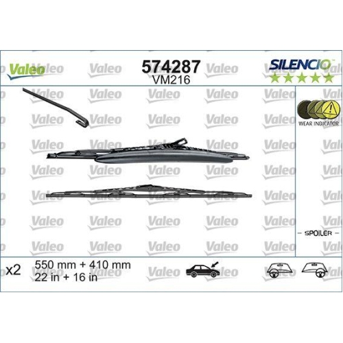 VALEO Wischblatt SILENCIO CONVENTIONAL SET 574287