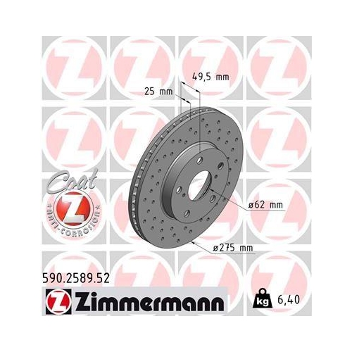 ZIMMERMANN Bremsscheibe SPORT Z 590.2589.52