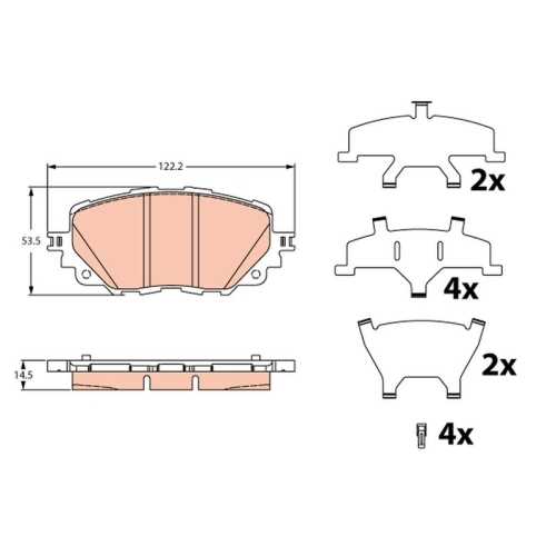 TRW Bremsbelagsatz, Scheibenbremse GDB2285
