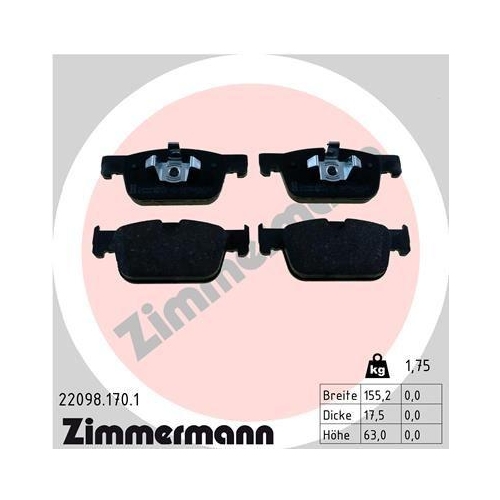 ZIMMERMANN Bremsbelagsatz, Scheibenbremse 22098.170.1