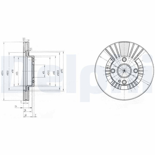 DELPHI Bremsscheibe BG3509