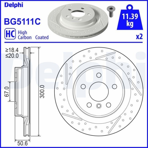 DELPHI Bremsscheibe BG5111C