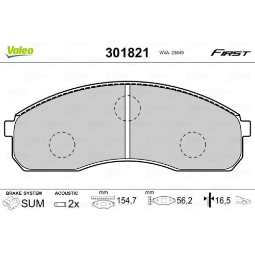 VALEO Bremsbelagsatz, Scheibenbremse FIRST 301821