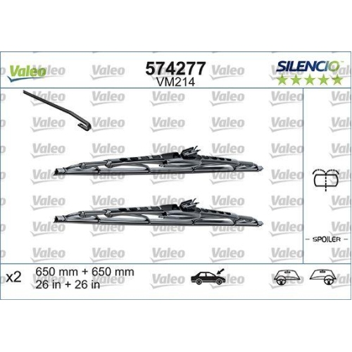 VALEO Wischblatt SILENCIO CONVENTIONAL SET 574292