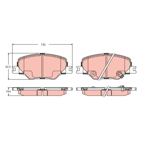 TRW Bremsbelagsatz, Scheibenbremse GDB2424