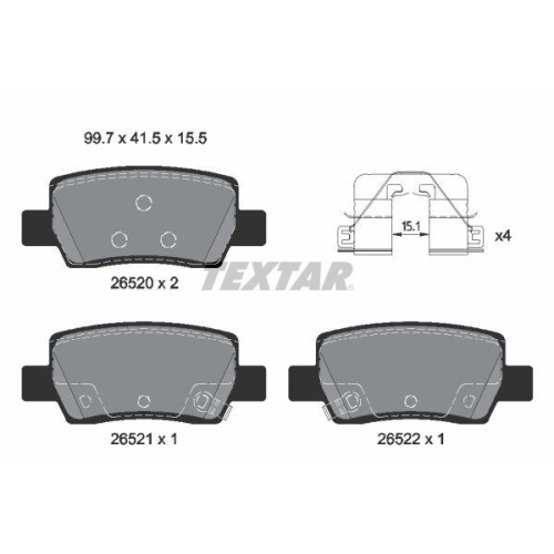 TEXTAR Bremsbelagsatz, Scheibenbremse Q+ 2652001