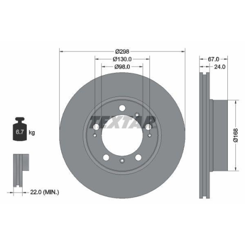 TEXTAR Bremsscheibe PRO 92088803