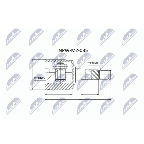 NTY Gelenksatz, Antriebswelle NPW-MZ-035