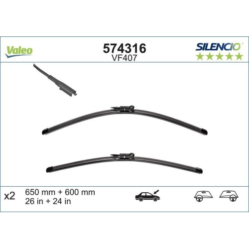 VALEO Wischblatt SILENCIO FLAT BLADE SET 574316