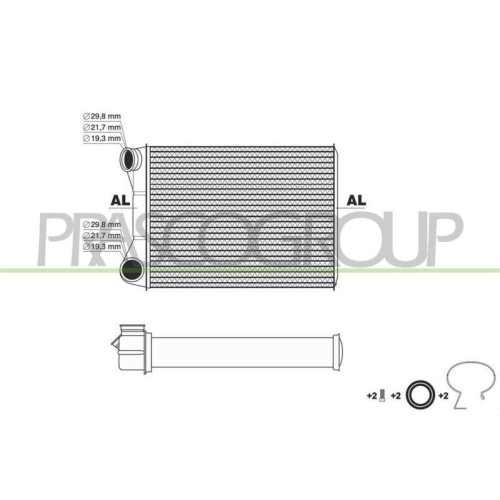 PRASCO W&auml;rmetauscher, Innenraumheizung PrascoSelection FT133H002