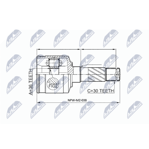 NTY Gelenksatz, Antriebswelle NPW-MZ-038