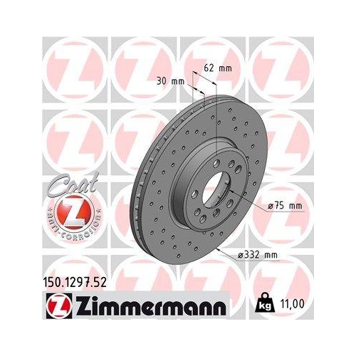 ZIMMERMANN Bremsscheibe SPORT Z 150.1297.52