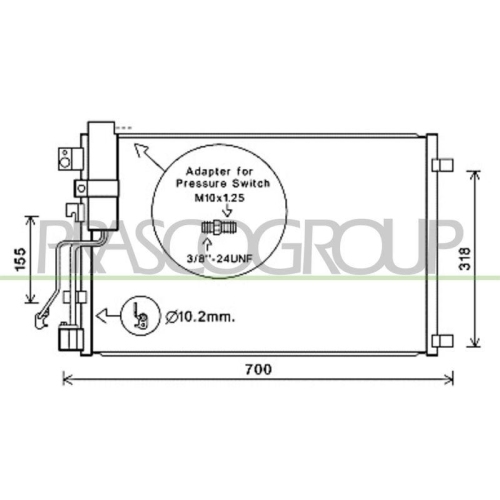 PRASCO Kondensator, Klimaanlage PrascoSelection DS710C002