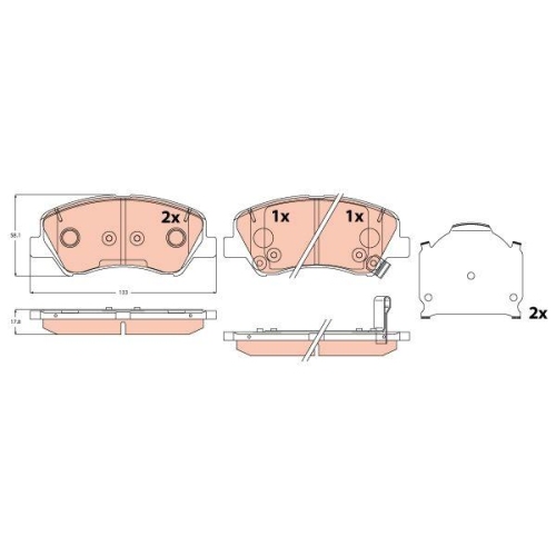 TRW Bremsbelagsatz, Scheibenbremse GDB2310
