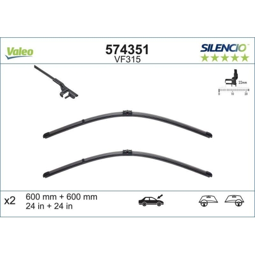 VALEO Wischblatt SILENCIO FLAT BLADE SET 574351
