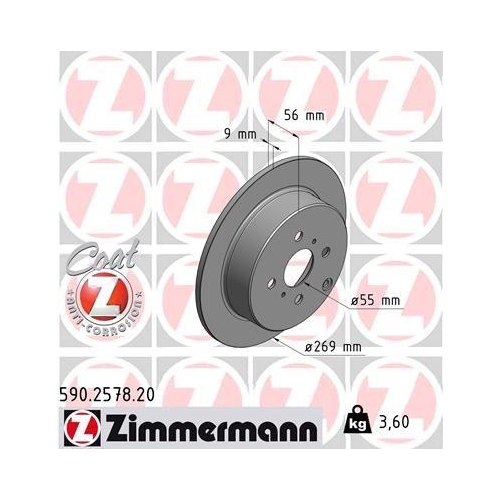 ZIMMERMANN Bremsscheibe COAT Z 590.2578.20