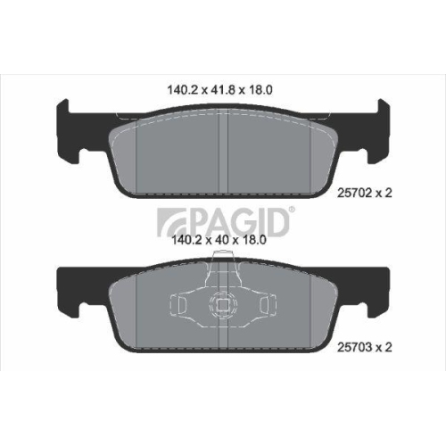 PAGID Bremsbelagsatz, Scheibenbremse T2260N