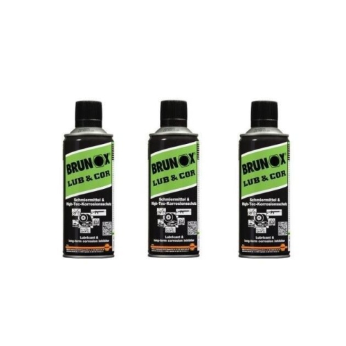 3x Brunox Korrosionsschutz Schmiermittel Metall Waffen Kettenspray 400ml LUB&COR