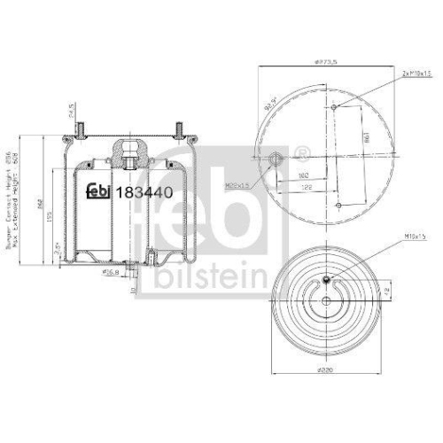 FEBI BILSTEIN Federbalg, Luftfederung 183440