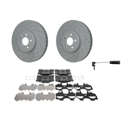 ATE Bremsensatz Bremsenset 2x Bremsscheiben+1x Bremsbelagsatz+Warnkontakt Vorne