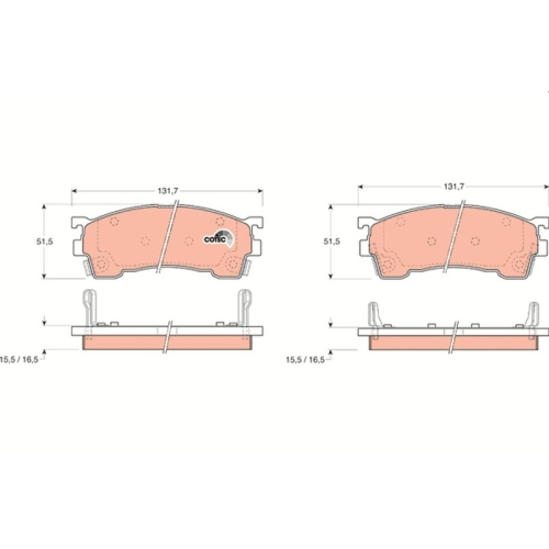 TRW Bremsbelagsatz, Scheibenbremse COTEC GDB1139