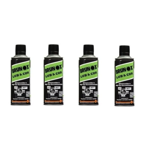 4x Brunox Korrosionsschutz Schmiermittel Metall Waffen Kettenspray 400ml LUB&COR