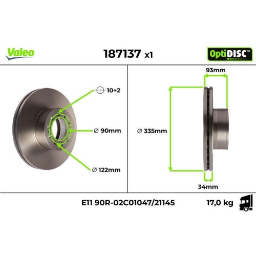 VALEO Bremsscheibe OptiDISC 187137