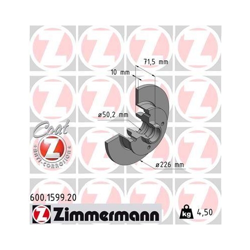 ZIMMERMANN Bremsscheibe COAT Z 600.1599.20