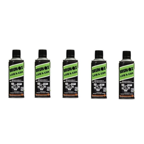 5x Brunox Korrosionsschutz Schmiermittel Metall Waffen Kettenspray 400ml LUB&COR