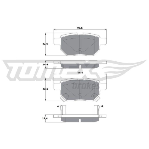 TOMEX Brakes Bremsbelagsatz, Scheibenbremse TX 15-01
