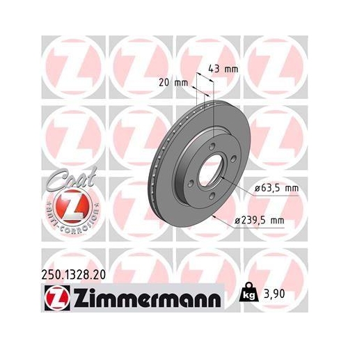 ZIMMERMANN Bremsscheibe COAT Z 250.1328.20