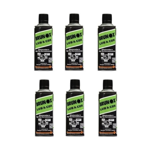 6x Brunox Korrosionsschutz Schmiermittel Metall Waffen Kettenspray 400ml LUB&amp;COR