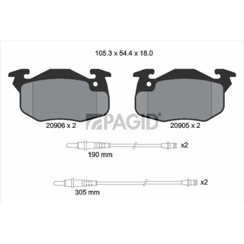 PAGID Bremsbelagsatz, Scheibenbremse T9029N