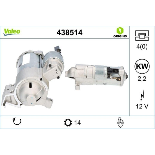 VALEO Starter VALEO ORIGINS NEW OE TECHNOLOGIE 438514