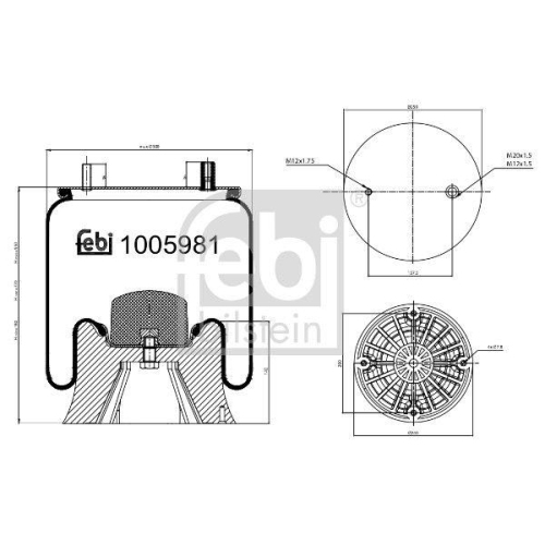 FEBI BILSTEIN Federbalg, Luftfederung 1005981
