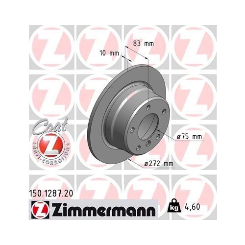 ZIMMERMANN Bremsscheibe COAT Z 150.1287.20