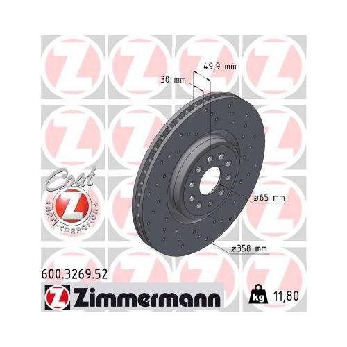 ZIMMERMANN Bremsscheibe SPORT Z 600.3269.52