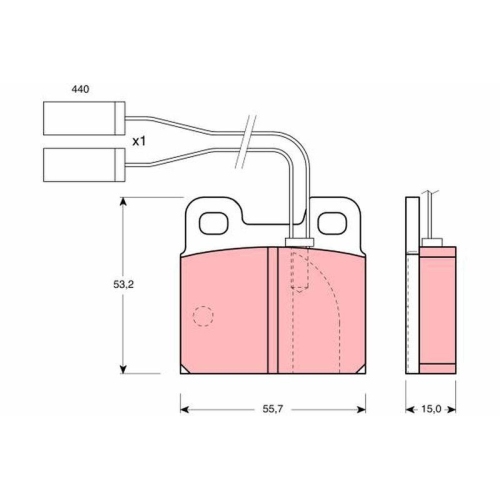 TRW Bremsbelagsatz, Scheibenbremse GDB363