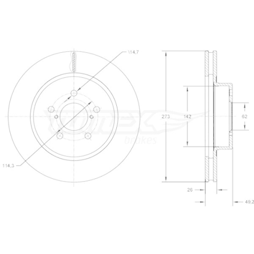 TOMEX Brakes Bremsscheibe TX 73-12