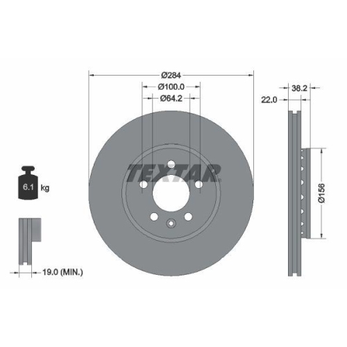 TEXTAR Bremsscheibe 92103400