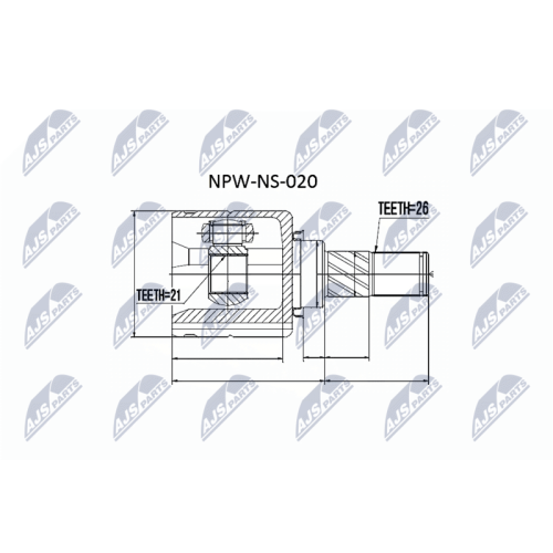 NTY Gelenksatz, Antriebswelle NPW-NS-020