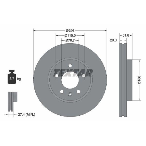 TEXTAR Bremsscheibe 92165400